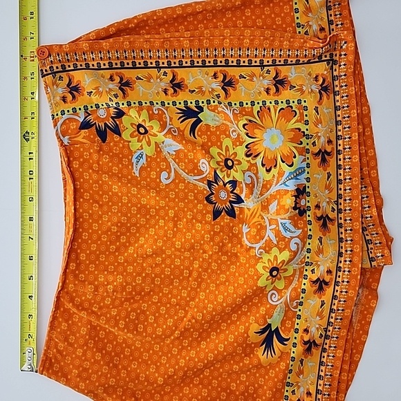 Coldwater Creek Cotton Orange  Floral Pattern Skort Size PL - Picture 9 of 12
